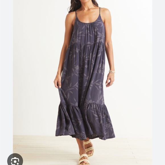 NWT Z Supply Black & Gray Leaf Lido Maxi Dress - Picture 1 of 5